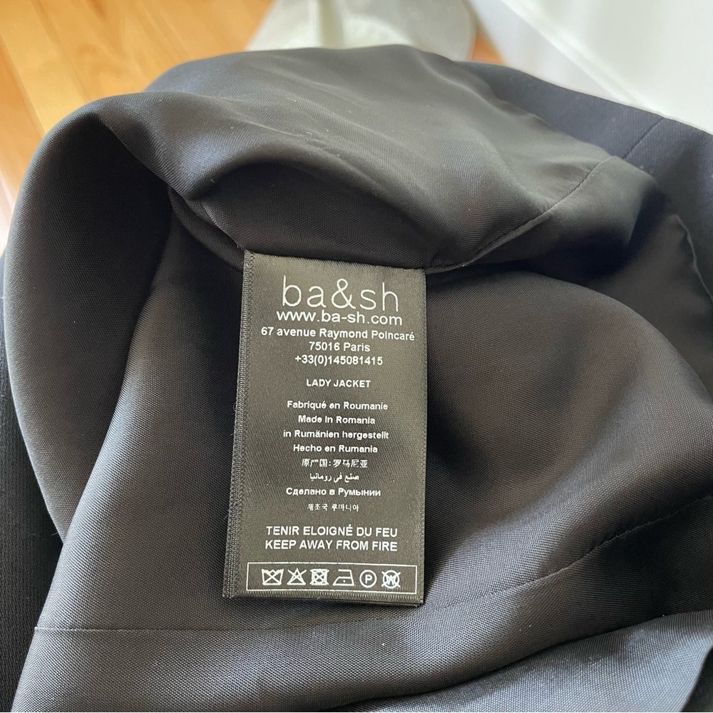 ba&sh Grace Tuxedo Jacket Black Double Breasted Viscose Lady Blazer NWT Size 2/M - Picture 11 of 12